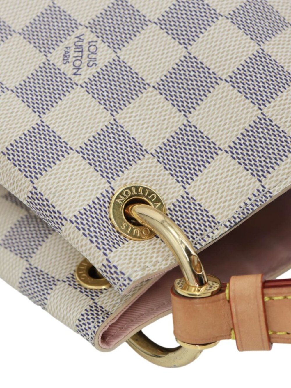 Louis Vuitton  Graceful MM Damier Azur Hobo Bag Rose Ballerine - Picture 5 of 16